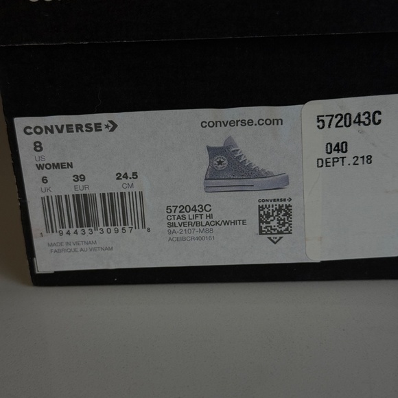 Converse Silver Warped Board All Star Hi Sneakers - Picture 3 of 3